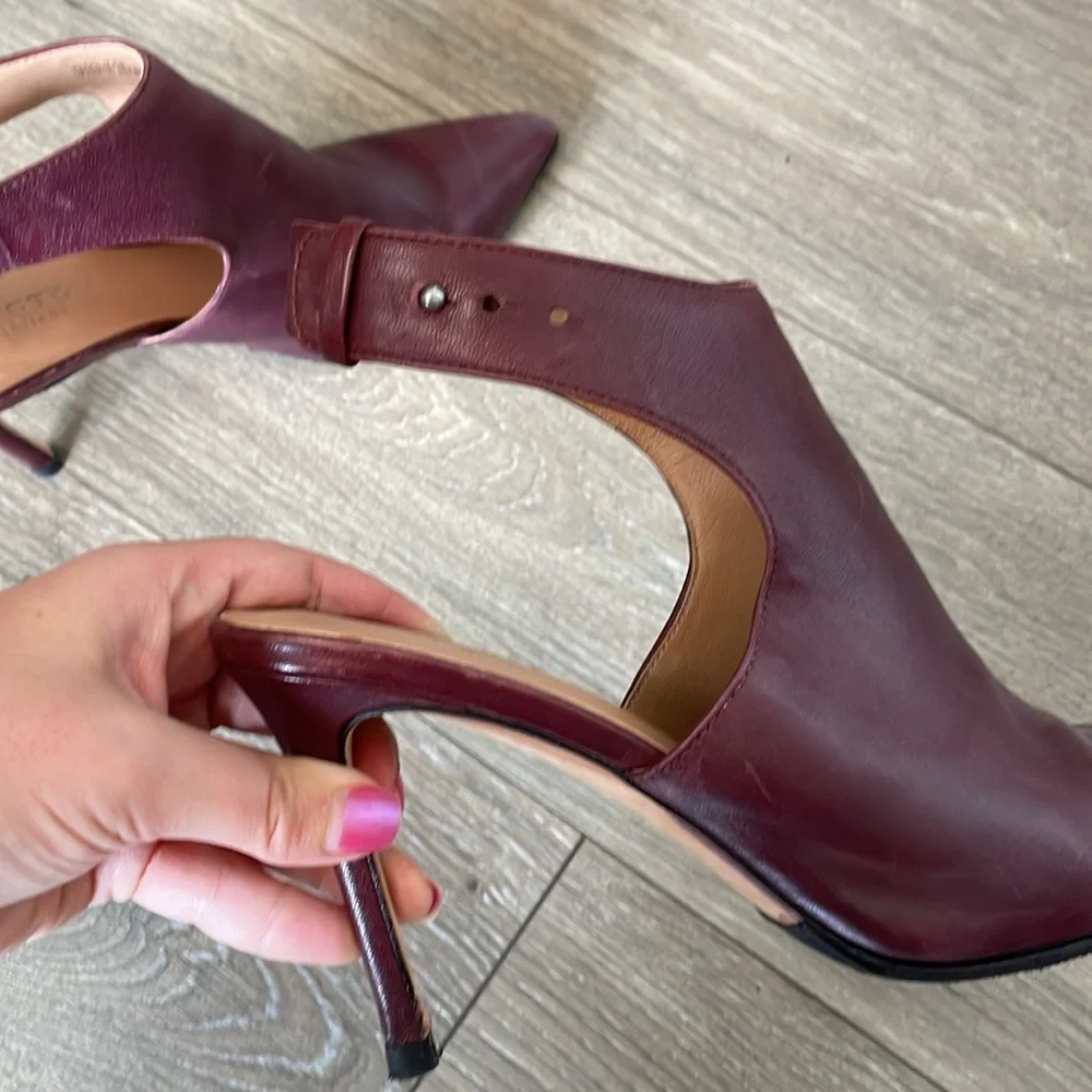 Halston Heritage Betty Leather Slingback Booties - Picture 9 of 12